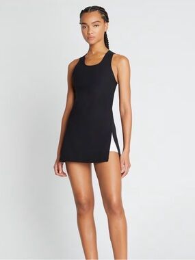 Tory Burch Sport Black Tennis Dress Racerback Side Slit Size S